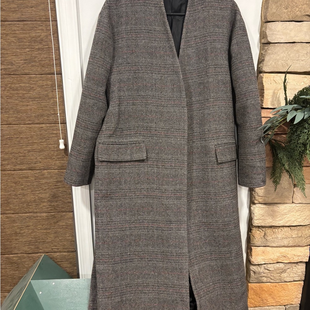 Zara Herringbone Patterned Coat - image 1